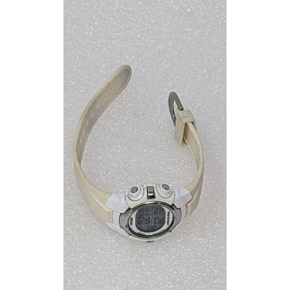 Marathon Digital Stopwatch Wristwatch Water Resistant WR 50M Indiglo White